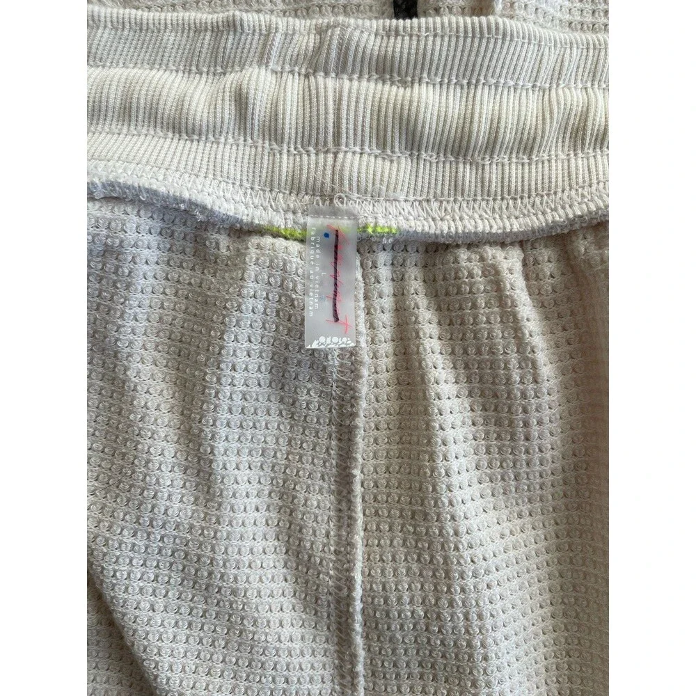 Free People Movement Pants Snow Day Thermal Wide Leg Ivory Boho Retro Large New
